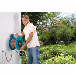 Gardena 2650-20 enrouleur de tuyau d'arrosoir de jardin Enrouleur mural Manuel Noir, Turquoise - Vue supplémentaire 2