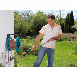 Gardena 2650-20 enrouleur de tuyau d'arrosoir de jardin Enrouleur mural Manuel Noir, Turquoise - Vue supplémentaire 4