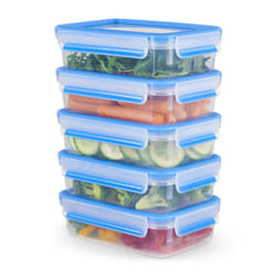 Tefal MasterSeal N10307 Rectangulaire Boîte 0,8 L Bleu, Transparent 5 pièce(s)