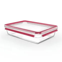 Tefal MasterSeal N1041210 boîte hermétique alimentaire Rectangulaire 3 L Transparent, Rouge