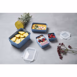 EMSA CLIP & CLOSE N1030810 boîte hermétique alimentaire Rectangulaire Régler Bleu 4 pièce(s) - Vue supplémentaire 2