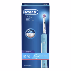 La brosse à dents électrique Pro 1 500 3D White vous aide à vous brosser comme votre dentiste vous le suggère pendant 2 minut ...