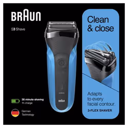 Braun Series 3 310s Rasoir à grille Tondeuse Noir, Bleu - Vue supplémentaire 5