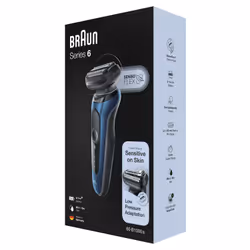 Braun Series 6 60-B1000s Rasoir à grille Bleu - Vue supplémentaire 8