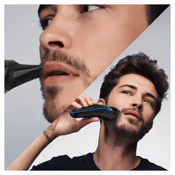 Braun All-in-one MGK5245 tondeuse à barbe Batterie 2,1 cm Mouillé & sec Noir, Bleu