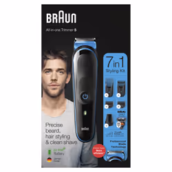 Braun All-in-one MGK5245 tondeuse à barbe Batterie 2,1 cm Mouillé & sec Noir, Bleu - Vue supplémentaire 5