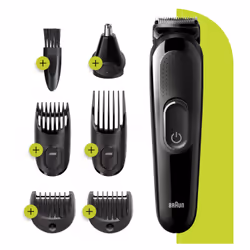 L’appareil Braun MGK3220 assure une coupe parfaite de votre barbe et de vos cheveux.