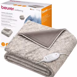 Couverture chauffante éléctrique, Matière extérieure somptueuse, en peluche douce, extra douillette et non pelucheuse, 6 nive ...