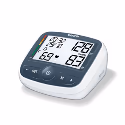 Mesure entièrement automatique de la pression sanguine et du pouls au niveau du bras - Ecran XL : 83 x 54 mm - Avec indicateur OMS - Produit médical - Message en cas d'erreur d'utilisation - 4 piles AAA de 1