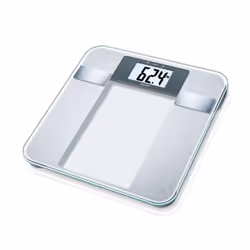 Contrôlez votre poids en toute simplicité ! Le pèse-personne avec grand écran LCD affiche vos valeurs de poids, graisse et ea ...