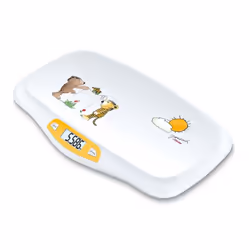 Pèse bébé numérique - Surface de pesée profilée - Grand écran très lisible - Taille des chiffres 23mm - Fonction de stabilisation automatique et manuelle pour peser les bébés gigoteurs - Nettoyage facile - Fonction tare - Graduation 5 g - Portée de 20 kg - Arrêt automatique - Piles incluses - Emballage muni d'une poignée de transport pratique - Dimensions totales : 550 x 310 x 53 mm