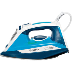 Bosch TDA3028210 fer à repasser Fer à vapeur Semelle en céranium glissée 2800 W Bleu, Blanc
