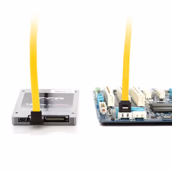 deleyCON SATA 3 6Gbit/s + 4pin 2x SATA câble SATA SATA 7-pin Noir, Jaune - Vue supplémentaire 4