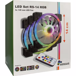 Inter-Tech Argus RGB-Fan Set RS-14 Boitier PC Ventilateur 14 cm Noir - Vue supplémentaire 7