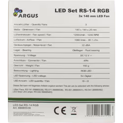 Inter-Tech Argus RGB-Fan Set RS-14 Boitier PC Ventilateur 14 cm Noir - Vue supplémentaire 8