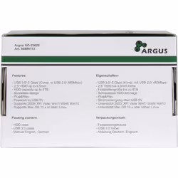 Inter-Tech HD-25620 Boîtier HDD Noir, Blanc 2.5" - Vue supplémentaire 5