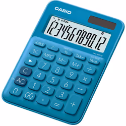 Casio MS-20UC-BU, Bureau, Calculatrice basique, 12 chiffres, 1 lignes, Batterie/Solaire, Bleu