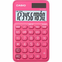 Casio SL-310UC-RD, Poche, Calculatrice basique, 10 chiffres, 1 lignes, Batterie/Solaire, Rouge