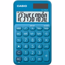 Casio SL-310UC-BU, Poche, Calculatrice basique, 10 chiffres, 1 lignes, Batterie/Solaire, Bleu