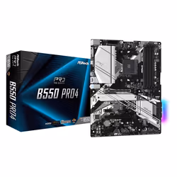 Asrock B550 Pro4, AMD, Emplacement AM4, AMD Ryzen™ 3 de 3e génération, AMD Ryzen 5 de 3e génération, AMD Ryzen™ 7 de 3e..., E ...