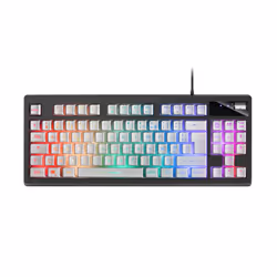 Mars Gaming MKAXWFR, Taille réelle (100 %), USB, Clavier à membrane, LED RGB, Noir, Blanc