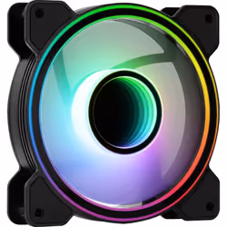 Aerocool Mirage 12 ARGB, Ventilateur, 12 cm, 1300 tr/min, 17,8 dB, 45,7 cfm, Noir