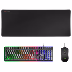 Mars Gaming MCPXBFR, Taille réelle (100 %), USB, Clavier à membrane, LED RGB, Noir, Souris incluse