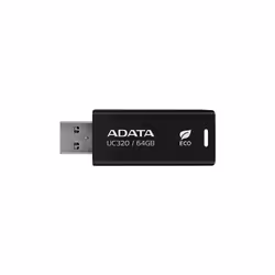ADATA UC320, 64 Go, USB Type-A, 3.2 Gen 1 (3.1 Gen 1), Sans capuchon, 6,5 g, Noir