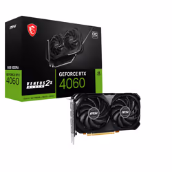 MSI VENTUS GEFORCE RTX 4060 2X BLACK 8G OC, GeForce RTX 4060, 8 Go, GDDR6, 128 bit, 7680 x 4320 pixels, PCI Express 4.0