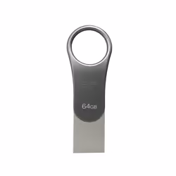 Silicon Power Mobile C80, 64 Go, USB Type-A / USB Type-C, 3.2 Gen 1 (3.1 Gen 1), Sans capuchon, 8 g, Titane