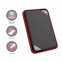 Silicon Power Armor A62 disque dur externe 2000 Go Noir, Rouge - Vue supplémentaire 5