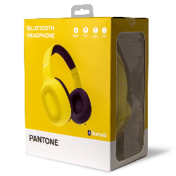 Pantone PT-WH002Y écouteur/casque Avec fil &sans fil Arceau Appels/Musique Micro-USB Bluetooth Noir, Jaune