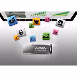 ADATA UV250 lecteur USB flash 32 Go USB Type-A 2.0 Argent - Vue supplémentaire 6