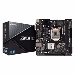 Asrock H310CM-DVS, Intel, LGA 1151 (Emplacement H4), Intel® Core™ i3, Intel Core i5, Intel Core i7, 95 W, DDR4-SDRAM, DIMM