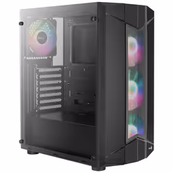 Aerocool Sentinel, Midi Tower, PC, Noir, ATX, micro ATX, Mini-ITX, Synthétique ABS, SPCC, Jouer