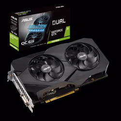 ASUS Dual -GTX1660S-O6G-EVO, GeForce GTX 1660 SUPER, 6 Go, GDDR6, 192 bit, 7680 x 4320 pixels, PCI Express x16 3.0