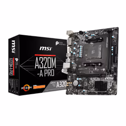 MSI A320M-A PRO, AMD, Emplacement AM4, AMD Athlon,AMD Ryzen, DDR4-SDRAM, DIMM, 1866,2133,2400,2667,2933,3200 MHz