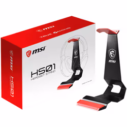 MSI HS01 HEADSET STAND, Support de casque, Métal, Plastique, Caoutchouc, 666 g, Noir, Rouge