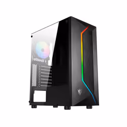 MSI MAG VAMPIRIC 100R 'V100R' ARGB Mid Tower Gaming Computer Case, Midi Tower, PC, Plastique, Acier, Noir, ATX, micro ATX, Mi ...
