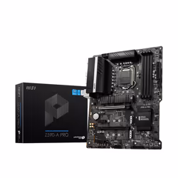 MSI Z590-A PRO, Intel, LGA 1200 (Socket H5), Intel® Celeron®, Intel® Core™ i3, Intel Core i5, Intel Core i7, Intel Core i9, I ...