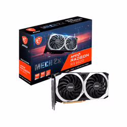 Carte graphique MSI RX 6600 XT MECH 2X - 8 Go de mémoire vidéo GDDR6 dédiée - Résolution 4K - Fréquence mémoire vidéo 14000 MHz - Fréquence du chipset 2044 MHz - Fréquence boostée 2491 MHz - Interface PCI Express 4.0 16x - Connecteurs alimentation 1x PCI Express 8 Broches - Refroidissement à deux ventilateurs - Backplate amélioré avec plaque métallique robuste - Ventilateurs TORX 3.0 - Technologie MSI Zero FROZR (arrêt des ventilateurs en cas de faible charge) - Circuits imprimés haute qualité et pads thermiques pour la dissipation de la chaleur - 3x DisplayPort - 1x HDMI - Dimensions 235 x 125 x 46 mm