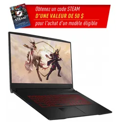 Pc Portable MSI Katana GF66 i7 12Gén 16 Go 512 Go SSD RTX 3050 4 Go (GF6612UC-221XFR)