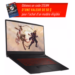 PC Portable Gamer MSI Katana GF66 12UC 222XFR, i5-12ème,RTX 3050, écran 15.6" Full HD 144hz