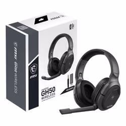 MSI Immerse GH50 Wireless, Avec fil &sans fil, Jouer, 20 - 20000 Hz, 326 g, Casque, Noir
