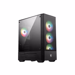 MSI MAG FORGE 112R, Midi Tower, PC, Noir, Transparent, ATX, micro ATX, Mini-ITX, Verre trempé, Jouer