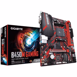 Gigabyte B450M GAMING, AMD, Emplacement AM4, AMD Ryzen, DDR4-SDRAM, DIMM, 2133,2400,2667,2933 MHz