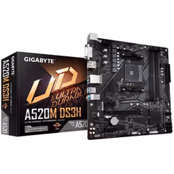 Gigabyte MB A520M DS3H, AMD, Emplacement AM4, AMD Ryzen 3 3rd Gen, AMD Ryzen 5 de 3e génération, AMD Ryzen 7 de 3e génération ...