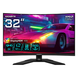 GIGABYTE M32QC 31,5" Moniteur de jeu incurvé QHD - 2560 x 1440 (QHD), 165Hz, 1ms, KVM, 350 cd/m², FreeSync Premium Pro, Display HDR400, HDMI 2.1, DisplayPort 1.2