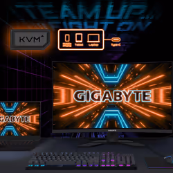 GIGABYTE M32QC 31,5" Moniteur de jeu incurvé QHD - 2560 x 1440 (QHD), 165Hz, 1ms, KVM, 350 cd/m², FreeSync Premium Pro, Display HDR400, HDMI 2.1, DisplayPort 1.2 - Vue supplémentaire 8