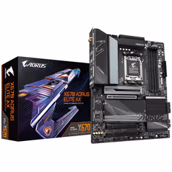 Gigabyte X670 AORUS ELITE AX, AMD, Emplacement AM5, AMD Ryzen™ 7, DDR5-SDRAM, 128 Go, DIMM